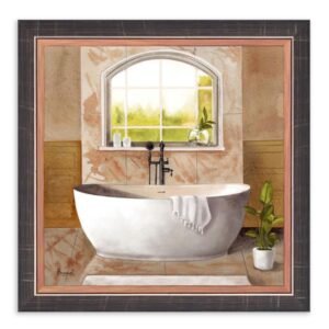 Lukisan Dekorasi Kamar Mandi Bathroom Frame Art Prints -Marble Bath 1