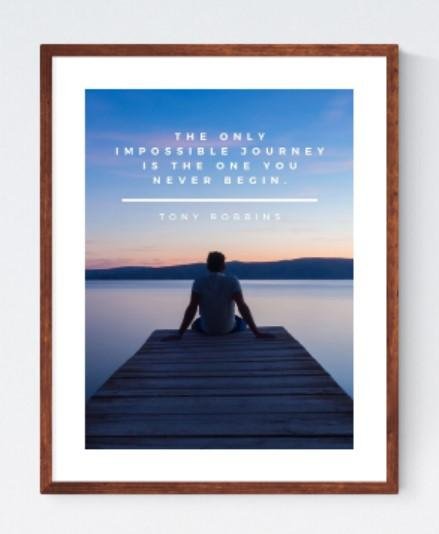 Lukisan Inspirational /Tony Robbins Quote: Impossible Journey